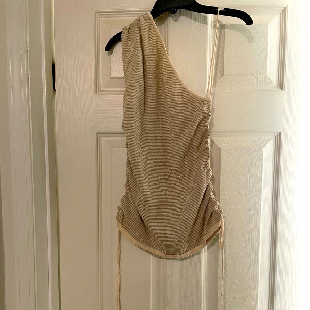 Unique striped one shoulder Top